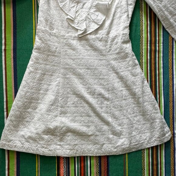 Revolve Likely "Emelynn" daisy eyelet ruffle babydoll mini dress in white size 6 - Picture 9 of 13